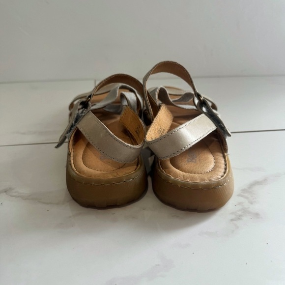 Born Gray Leather Blur Strappy Sandals Comfort Summer - Picture 6 of 6
